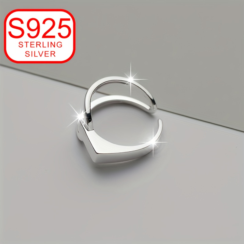 Women's Geometric Line Index Ring, Summer Beach S925 Silver Low Allergy Ring